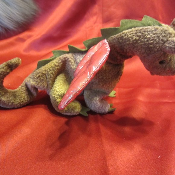 RARE VTG TY ORIGINAL BEANIE BABY "SCORCH" DRAGON 7/31/98 W/ERRORS - Picture 4 of 10